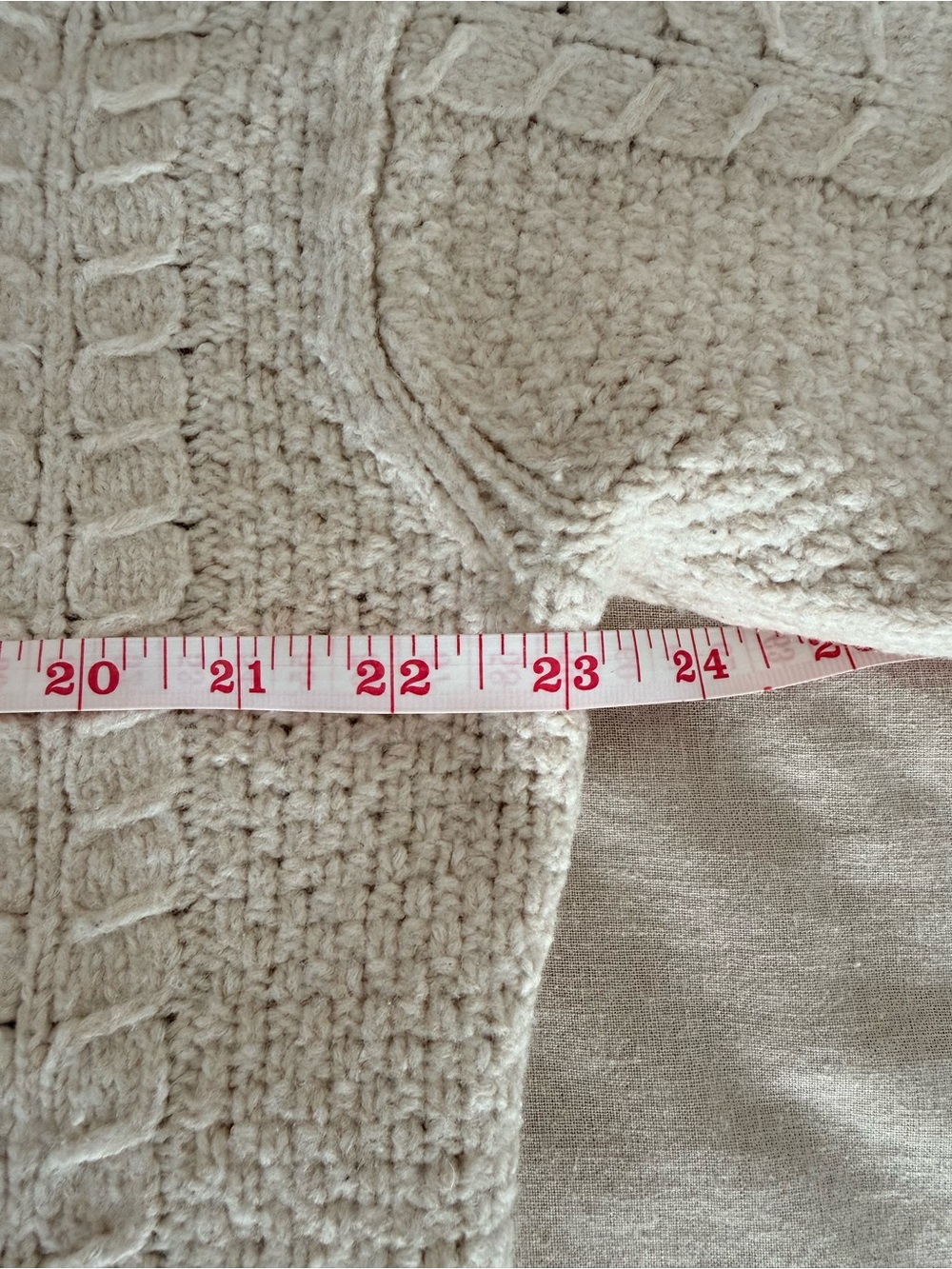 Vince Cropped Cable Knit Sweater | Wool Cashmere Blend | Ivory Chunky Knit - Picture 7 of 13